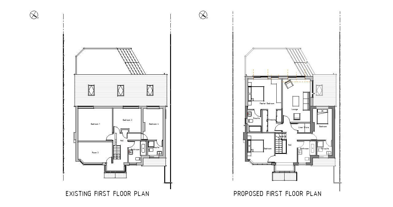 8 Meadway Heswall - Existing and Proposed First Floor Plan copy